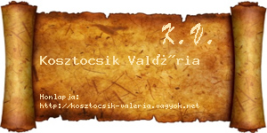 Kosztocsik Valéria névjegykártya